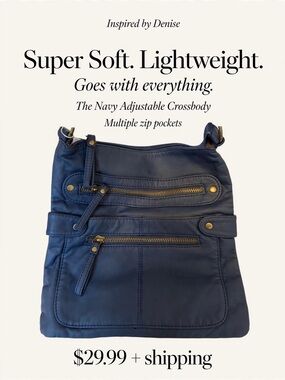 Scarleton Navy Adjustable Crossbody Bag - Super Soft Lightweight